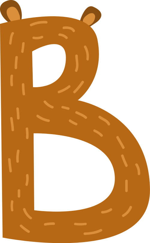 棕色小熊字母B卡通可愛動物logo設(shè)計(jì)素材 logo png