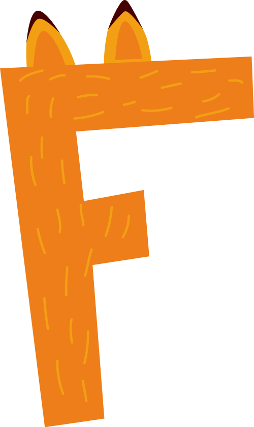 黃色狐貍字母F可愛卡通動(dòng)物矢量logo圖標(biāo) logo png