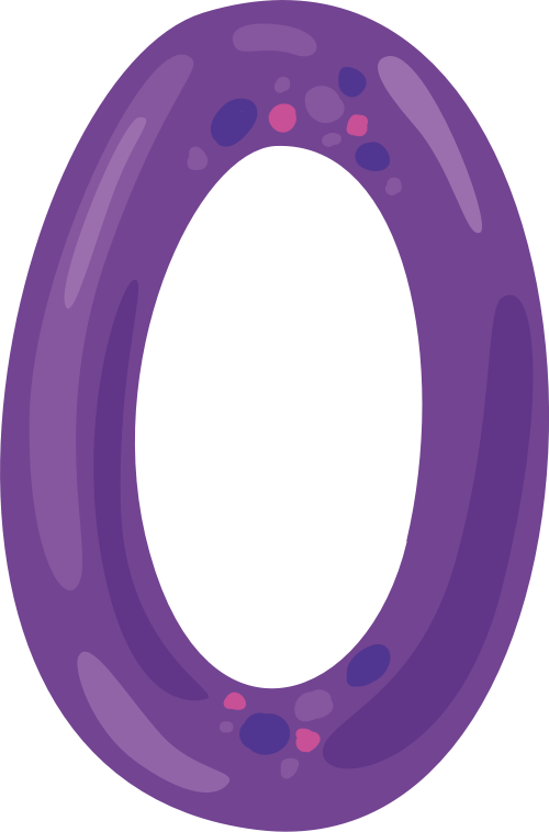 紫色字母O可愛動物logo設計素材 logo png