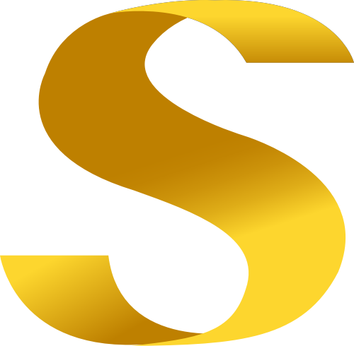 黃色字母S曲面線條logo設計素材 logo png